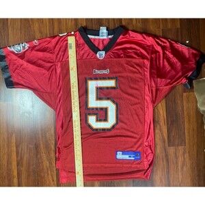 Tampa Bay Buccaneers #5 Josh Freeman NFL Red Reebok Onfield Screen Jersey Mens S